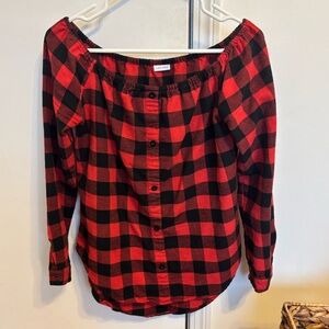 Lascana off shoulder flannel top!